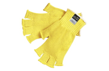 Image of MCR Safety Cut Pro 7 Gauge DuPont Kevlar Shell Fingerless Cut Resistant Work Gloves, Regular Weight, Yellow, Large, 9373L
