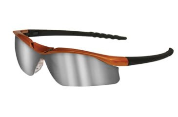 Image of MCR Safety DL1 Series Safety Glasses, Soft TPR Nose Piece, Silver Mirror/Nuclear Orange Frame, One Size, DL217