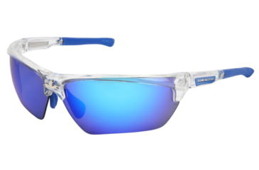 Image of MCR Safety Dominator DM3 Series Safety Glasses, MAX36 Anti-Fog Lenses, Adjustable Wire Core Temples and Nose Piece, Blue Diamond Mirror, One Size, DM1328BDC