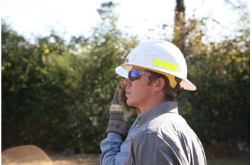 Image of MCR Safety Dominator DM3 Series Safety Glasses, Polarized Lenses, Adjustable Wire Core Temples and Nose Piece, Blue Diamond Mirror, One Size, DM1328BZ