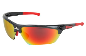 Image of MCR Safety Dominator DM3 Series Safety Glasses, Polarized Lenses, Adjustable Wire Core Temples and Nose Piece, Fire Mirror, One Size, DM131RZ