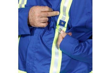Image of MCR Safety Flame Resistant Deluxe Coverall with Reflective Stripes, 88% Cotton 12% Nylon, Royal Blue, 42 TALL, DC4B42T