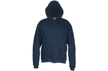 Image of MCR Safety Flame Resistant Hooded Pullover Sweatshirt, 100% Cotton Interlock Fleece Shell, Navy Blue, XL, SS1NXL