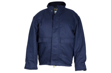 Image of MCR Safety Flame Resistant Insulated Bomber Jacket, Modacrylic Quilted Lining, 88% Cotton 12% Nylon, Navy Blue, M, B3NM