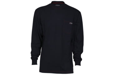 Image of MCR Safety Flame Resistant Work Lightweight Long Sleeve T-Shirt, Comfortable 100% FR Cotton, Navy Blue, M, LST1NM