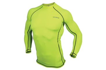 Image of MCR Safety FlexTuff Thermal Long Sleeve Shirt, Stretch, Flat Sewn Seams, Lime, 3X, LFTU708X3