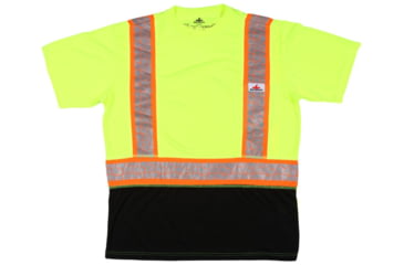 Image of MCR Safety Hi Vis Safety Work T-Shirts, Soft Poly Birdseye Mesh, Short Sleeve and Tagless Design, ANSI 107 Type R Class 2, Lime, M, FFSTC2SLM