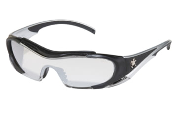 Image of MCR Safety HL1 Series Safety Glasses, Anti-Fog Coating, Non-Slip TPR Temples and Nose Piece, Extended Brow Guard, I/O Clear Mirror, One Size, HL119AF