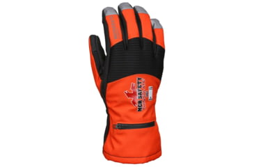 Image of MCR Safety Insulated Mechanics Gloves, 100 gram Thinsulate, Cut Resistant Lining, MAXGrid Material Palm, Inner Elastic Snow and Ice Cuff, Black/Hi-Vis Orange, Large, 982L