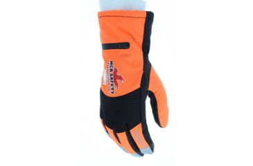 Image of MCR Safety Insulated Mechanics Gloves, 100 gram Thinsulate, Cut Resistant Lining, MAXGrid Material Palm, Inner Elastic Snow and Ice Cuff, Black/Hi-Vis Orange, Large, 982L