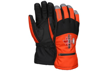 Image of MCR Safety Insulated Mechanics Gloves, 100 gram Thinsulate, Cut Resistant Lining, MAXGrid Material Palm, Inner Elastic Snow and Ice Cuff, Black/Hi-Vis Orange, Large, 982L