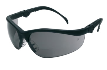 Image of MCR Safety Klondike KD3 Series Bifocal Readers Safety Glasses, 1.0 Diopter Lenses, Soft Clear TPR Nose Piece, Gray, One Size, K3H10G