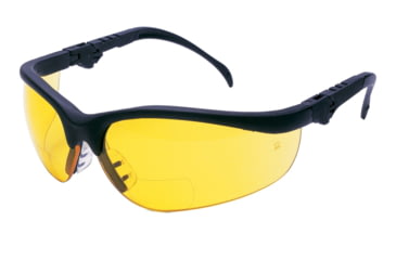 Image of MCR Safety Klondike KD3 Series Bifocal Readers Safety Glasses, 1.5 Diopter Lenses, Soft Clear TPR Nose Piece, Amber, One Size, K3H15A
