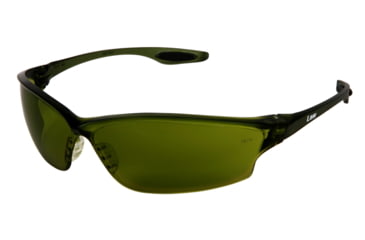 Image of MCR Safety Law LW2 Series Welding Filter Shade 5.0 Dark Safety Glasses, Soft Secure TPR Nose Piece and Temple Inserts, Dielectric with No Metal Pieces, Green Filter 5.0, One Size, LW2150