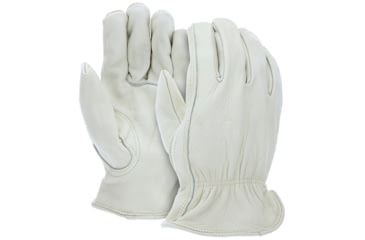 Image of MCR Safety Leather Drivers Work Gloves, CV Grade Grain Cow, Keystone Thumb, Beige, Small, 32114S