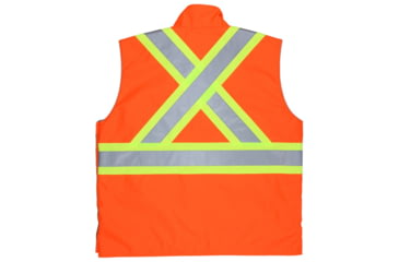 Image of MCR Safety Luminator Break Away Body Warmer, ANSI Class 2 &amp; CSA Class 2, Water Resistant, Insulated, Fleece Liner, Fluorescent Orange, L, BWCCS2SBOL
