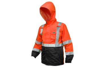 Image of MCR Safety Luminator Breathable Poly/PU Class 3 Jacket, Silver Reflective, Fluorescent Orange, L, 591SJHL