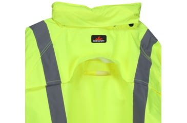 Image of MCR Safety Luminator Hi Vis Lightweight Rain Jacket, Poly/PU, Detachable Hideaway, Hood with Drawstring, ANSI 107 Type R Class 3, Fluorescent Lime, 4X, 508SJX4