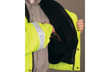 Image of MCR Safety Luminator 4 in 1 Insulated Bomber Jacket, Zip Out Liner, Zip Off Outer Sleeves, Class 3, Fluorescent Lime, XL, BPCL3LXL