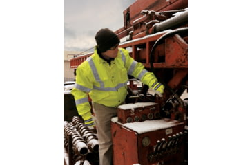 Image of MCR Safety Luminator 4 in 1 Insulated Bomber Jacket, Zip Out Liner, Zip Off Outer Sleeves, Class 3, Fluorescent Lime, XL, BPCL3LXL