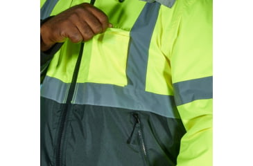 Image of MCR Safety Luminator Two Tone Value Bomber Jacket, Class 3 Insulated, Silver Reflective Stripes, Fluorescent Lime, M, VBBCL3LM