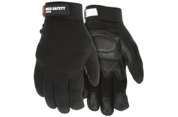 Image of MCR Safety Mechanics Gloves, Grain Goatskin Palm with Foam Padding, Adjustable Hook and Loop Wrist Closure, Black, X - Large, 903XL