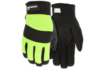 Image of MCR Safety Mechanics Gloves, Synthetic Leather Palm with Silicone Dots, Thermosock Lined with Waterproof Bladder, Black, X - Large, 926XL