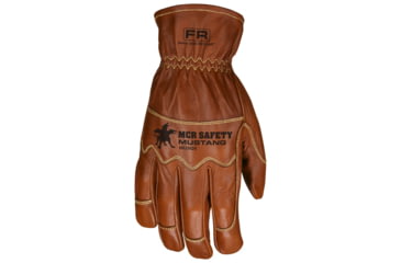 Image of MCR Safety Mustang Leather Drivers Utility Work Gloves, Grain Goatskin Double Palm, Unlined, Sewn with DuPont Kevlar Sewn, Wing Thumb, Brown, XX - Large, MU3624XXL