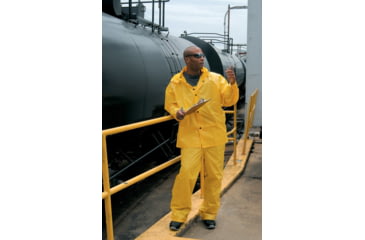 Image of MCR Safety Navigator Series Waterproof Rain Jacket, .22mm PU/Nylon, Detachable Hood, Yellow, XL, 550JXL