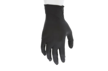 Image of MCR Safety NitriShield Stealth Disposable Nitrile Gloves, Powder Free Industrial Food Service Grade, 9.5in Length, 4 mil Thickness, Black, XX - Large, 6061XXL