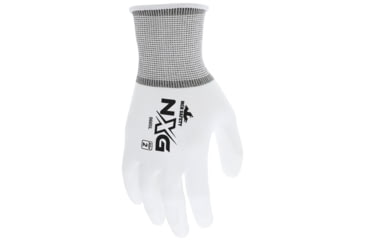 Image of MCR Safety NXG Work Gloves, 13 Gauge Nylon Shell, PU Palm and Fingertips, White, X - Small, 9665XS
