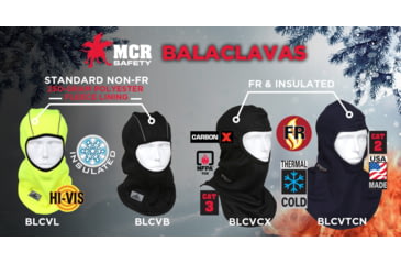 Image of MCR Safety Flame Resistant CarbonX CAT3 Balaclava, Black, One Size, BLCVCX