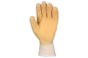 Image of MCR Safety Premium Tufftex Series Rubber Coated String Knit Work Gloves, Crinkle Texture Finish, Comfortable Knit Wrist, Yellow/Natural, Small, 6832S