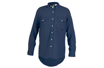 Image of MCR Safety S1NX2 Flame Resistant Long Sleeve Work Shirt, 100% Cotton, Navy Blue, 2X, S1NX2