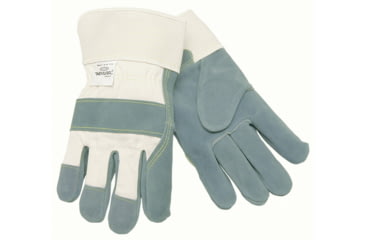 Image of MCR Safety Shoulder Leather Work Gloves, 2.5in Safety Cuff, Sewn with DuPont Kevlar, Gray, Large, 1500KL