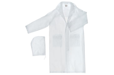 Image of MCR Safety Squall Series 2 Piece Waterproof Clear Rain Coat, .20mm PVC, Detachable Hood, Clear, L, O72CL