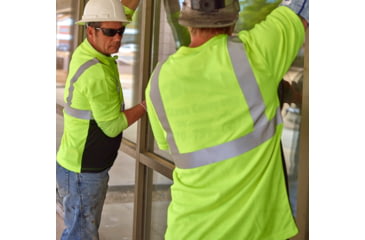Image of MCR Safety STSCL2MSLX3 Hi Vis Safety Work T-Shirts, Soft Poly Birdseye Mesh, Short Sleeve and Tagless Design, ANSI 107 Type R Class 2, Fluorescent Lime, 3X, STSCL2MSLX3