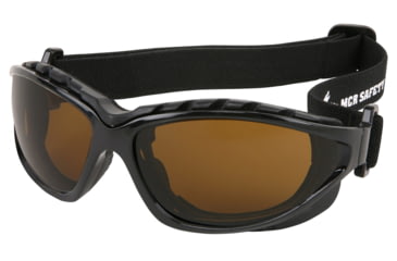 Image of MCR Safety Swagger RP3 Series Foam Lined Safety Glasses, MAX6 Anti-Fog Lenses, Interchangeable Head Band Included, Brown, One Size, RP31BPF