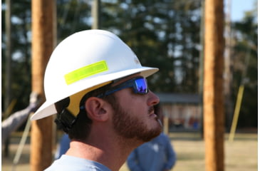 Image of MCR Safety Swagger SR4 Series Safety Glasses, TPR from Temples to Nose Piece, Blue Diamond Mirror, One Size, SR438B