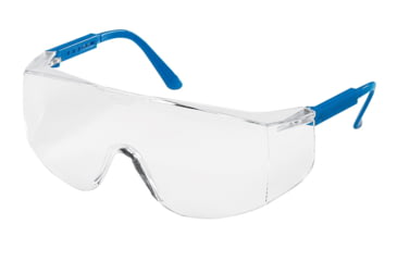 Image of MCR Safety TC1 Series Safety Glasses, Generous Wrap Around Lens Coverage, Clear/ Frame Blue, One Size, TC120
