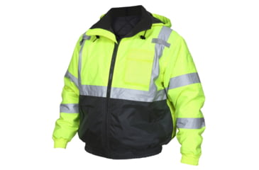 Image of MCR Safety Two Tone Value Quilted Rain Jacket with Silver Reflective Stripes, ANSI 107 Class 3, Fluorescent Lime, S, VBBQCL3LS
