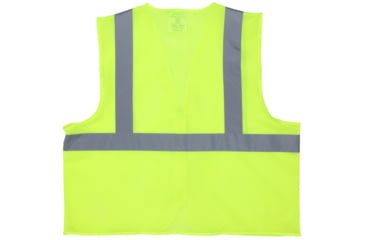 Image of MCR Safety V2CL2MLZX2 Hi Vis Reflective Safety Vest, ANSI Type R Class 2, Mesh with 2in Silver Stripes, Zipper Front Closure, Fluorescent Lime, 2X, V2CL2MLZX2