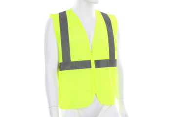 Image of MCR Safety V2CL2MLZX2 Hi Vis Reflective Safety Vest, ANSI Type R Class 2, Mesh with 2in Silver Stripes, Zipper Front Closure, Fluorescent Lime, 2X, V2CL2MLZX2