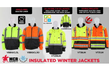 Image of MCR Safety Vortex, 3-in-1 Jacket, Lime, Class 3 - VT238JHXL