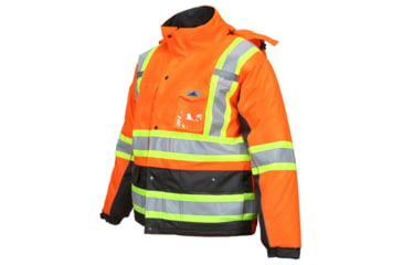 Image of MCR Safety Vortex Hi-Vis Rainwear Winter Jacket, Double Insulated Rip Stop Poly/PU, ANSI 107 Class 3 and CSA Z96 Class 2 Level 2, Orange, 3X, VT31JHX3