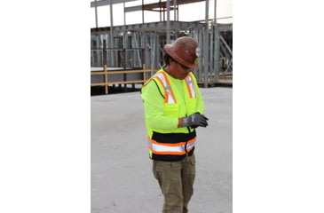Image of MCR Safety WCCL2MLSZM Hi Vis Reflective Safety Vest, ANSI Type R Class 2, 4in Silver Stripes, Zipper Front Closure, Fluorescent Lime, M, WCCL2MLSZM