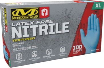 Image of Mechanix Wear 100 PK Nitrile 5 Mil Gloves - Mens, Blue, Large, D02-03-010-100