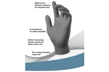 Image of Mechanix Wear 50 CT Nitrile 6 Mil MiniMan Gloves - Mens, Grey, Large, D07-08-010-050