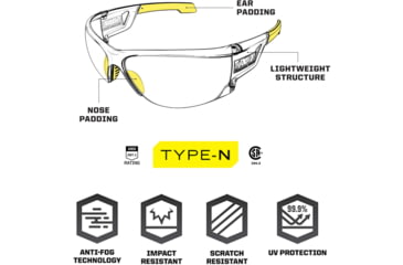 Image of Mechanix Wear Type-N Safety Glasses, Black Frame with Clear Lens VNS-10AA-PU