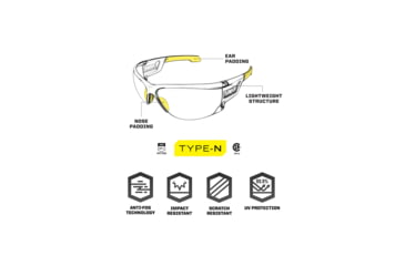 Image of Mechanix Wear Vision Type-N Safety Glasses, Clear/Black, One Size, VNS-10AA-BU